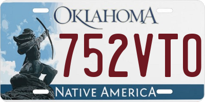 OK license plate 752VTO