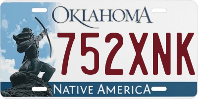 OK license plate 752XNK