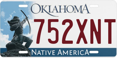OK license plate 752XNT