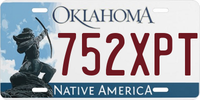OK license plate 752XPT