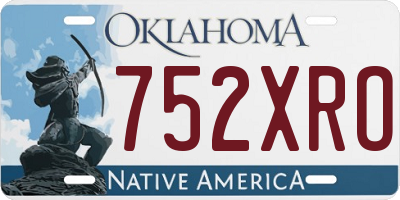 OK license plate 752XRO