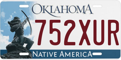 OK license plate 752XUR