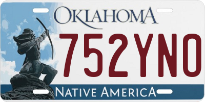 OK license plate 752YNO