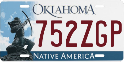 OK license plate 752ZGP