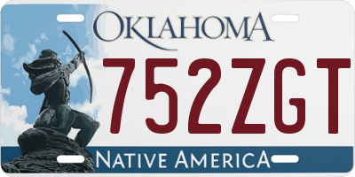 OK license plate 752ZGT