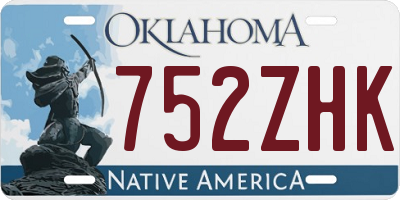 OK license plate 752ZHK