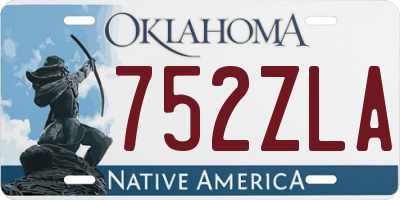OK license plate 752ZLA
