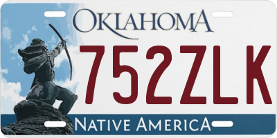 OK license plate 752ZLK