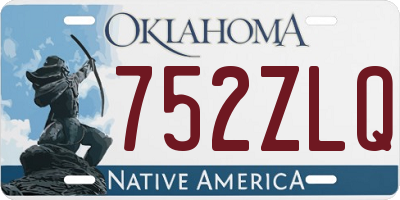 OK license plate 752ZLQ