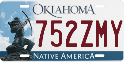 OK license plate 752ZMY