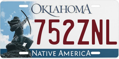 OK license plate 752ZNL