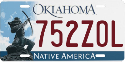 OK license plate 752ZOL