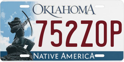 OK license plate 752ZOP
