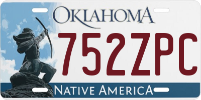 OK license plate 752ZPC