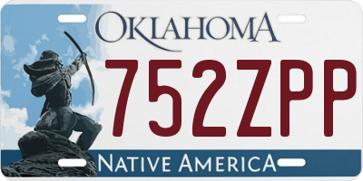 OK license plate 752ZPP