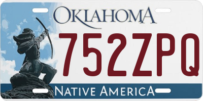 OK license plate 752ZPQ