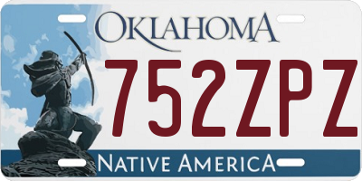 OK license plate 752ZPZ