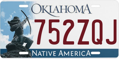 OK license plate 752ZQJ