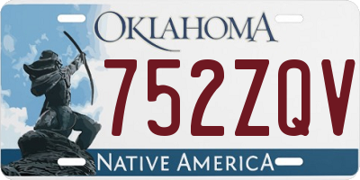 OK license plate 752ZQV