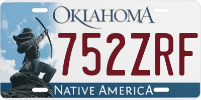 OK license plate 752ZRF