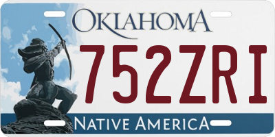 OK license plate 752ZRI