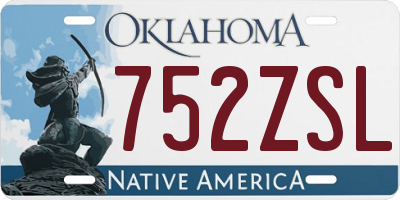 OK license plate 752ZSL