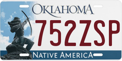 OK license plate 752ZSP