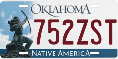 OK license plate 752ZST