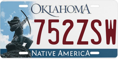 OK license plate 752ZSW
