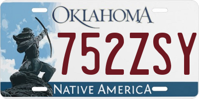 OK license plate 752ZSY
