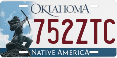 OK license plate 752ZTC