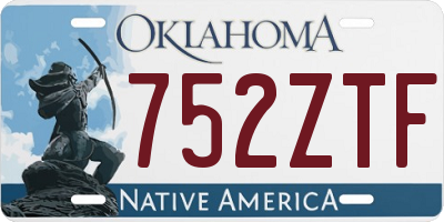 OK license plate 752ZTF