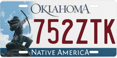 OK license plate 752ZTK