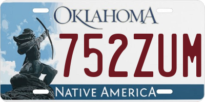 OK license plate 752ZUM