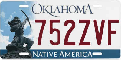 OK license plate 752ZVF