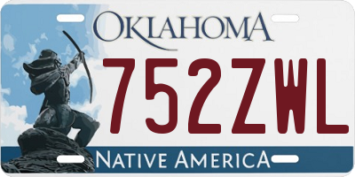 OK license plate 752ZWL