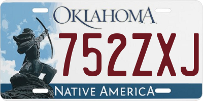 OK license plate 752ZXJ