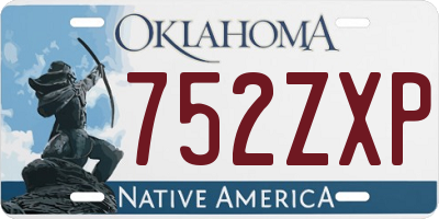 OK license plate 752ZXP