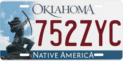 OK license plate 752ZYC