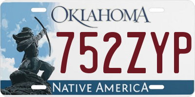 OK license plate 752ZYP