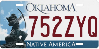 OK license plate 752ZYQ