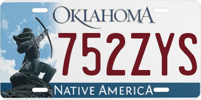 OK license plate 752ZYS