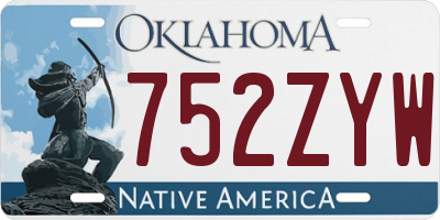 OK license plate 752ZYW