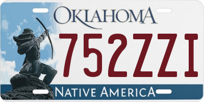 OK license plate 752ZZI