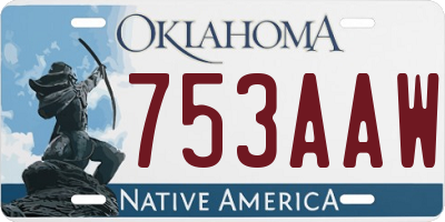 OK license plate 753AAW