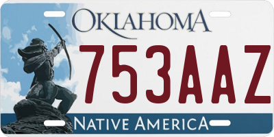OK license plate 753AAZ