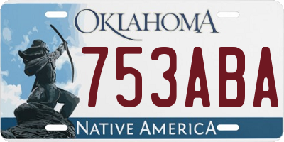 OK license plate 753ABA