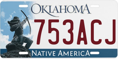 OK license plate 753ACJ