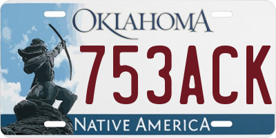 OK license plate 753ACK