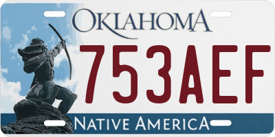 OK license plate 753AEF